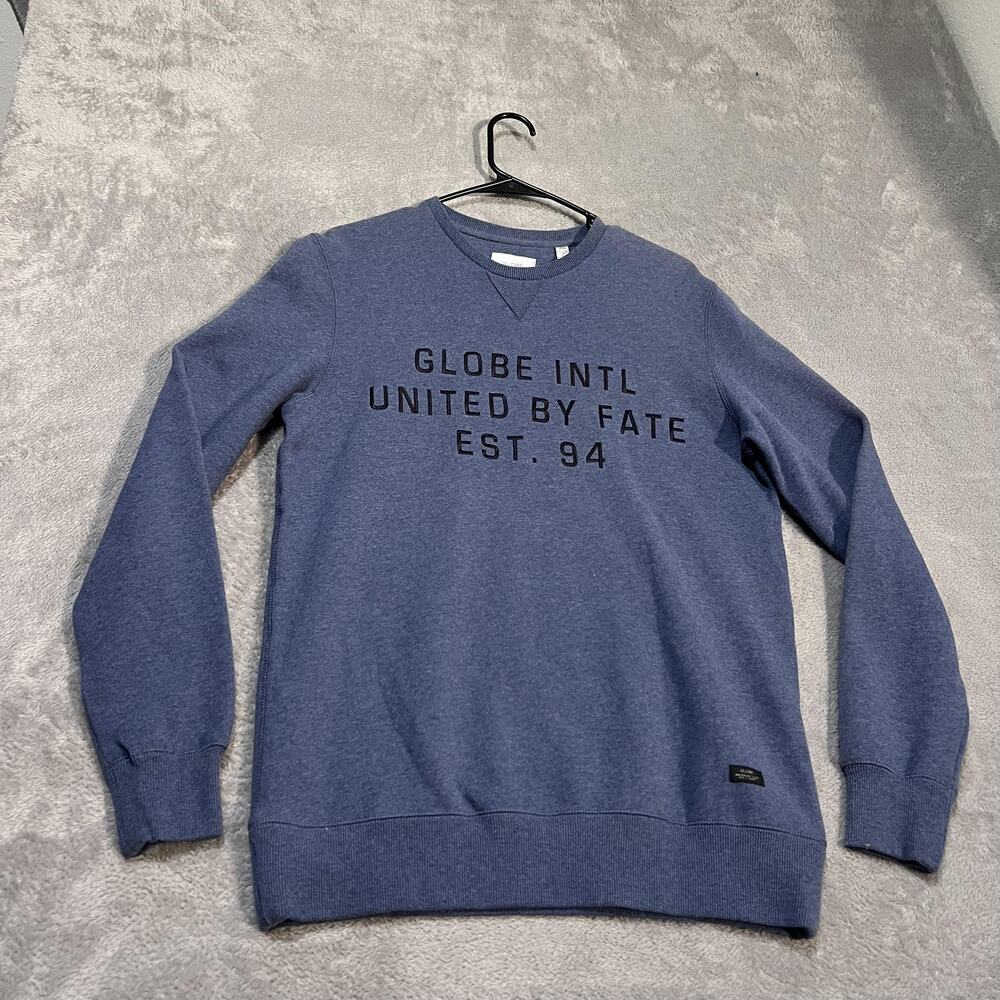 Globe Sweatshirt Mens Small Blue Crewneck United By Fate 94 Graphic Skate
